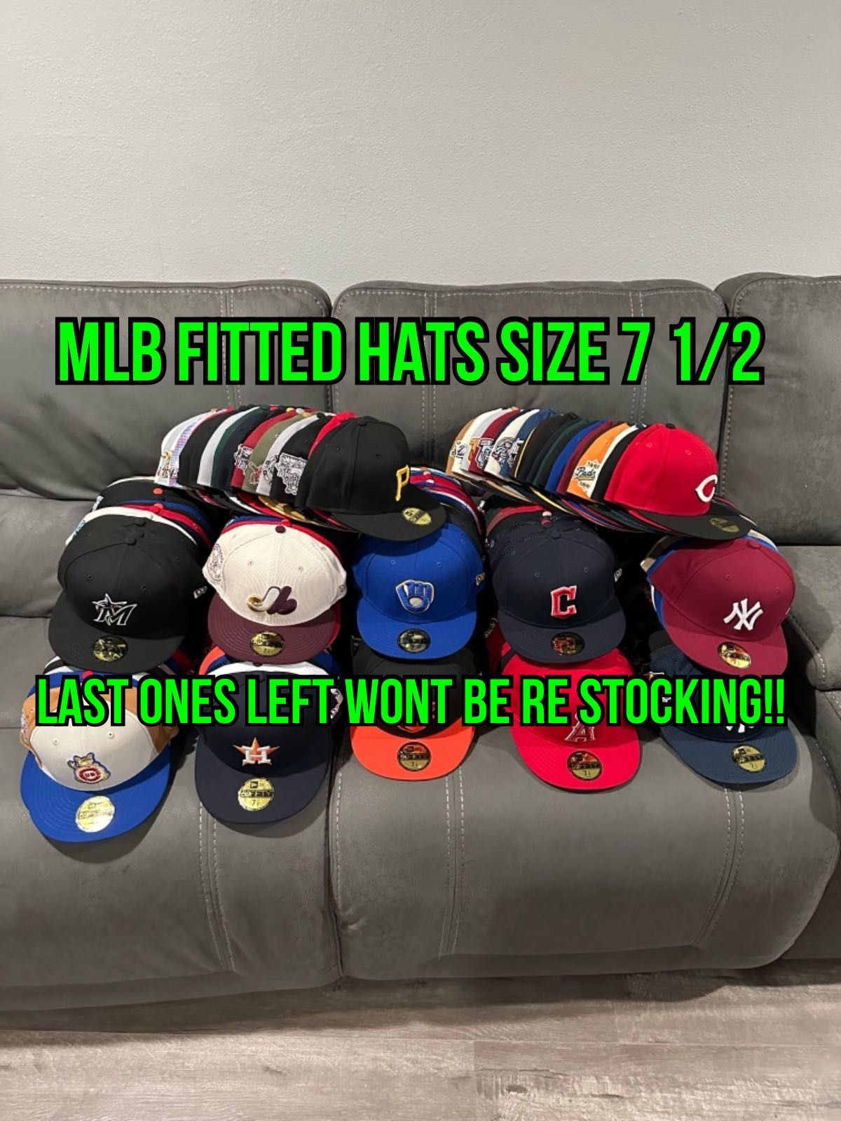 MLB New Era 59fifty Fitted Hats Size 7 1/2 Many To Choose From Priced To Sale