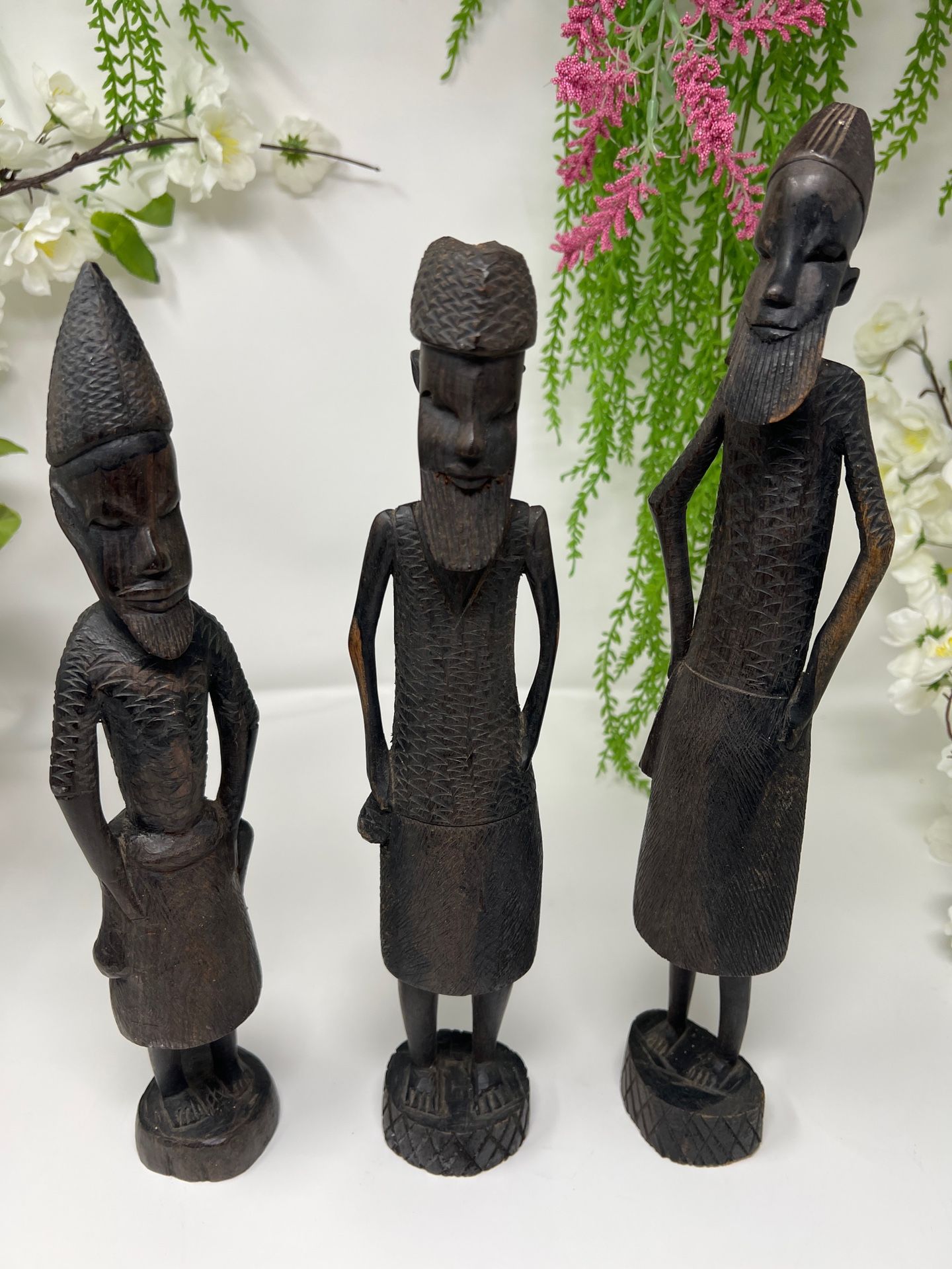 Vintage African Tribal Carved Male Figures – Set of 3 