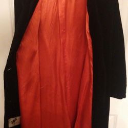 Vintage 60's Fancy Black Velveteen Woman's Coat 
