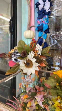 Fall Floral Arrangement on Pedestal