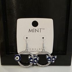 Butterfly Hoop Earrings Silver