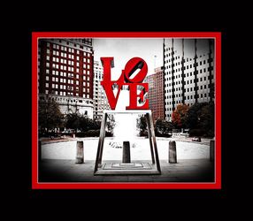 Philadelphia Love Park Matted Print Size 11x14
