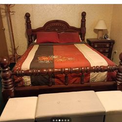 Heavy Solid Wood Bedroom Set (QUEEN SIZE)
