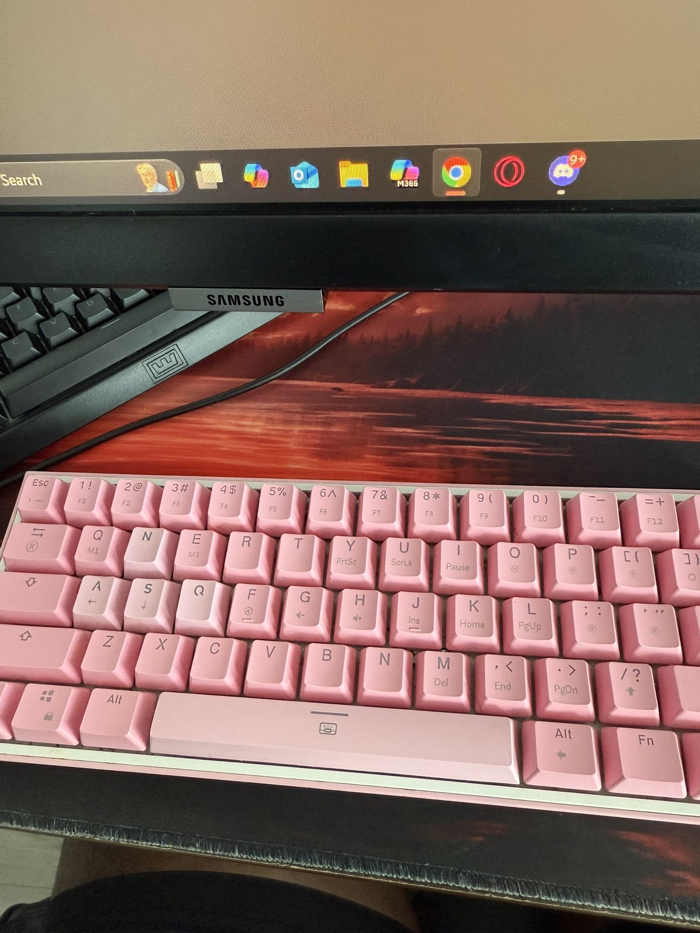 Pink Keyboard Red Dragon