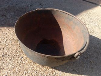 Large Antique Cast Iron Cauldron Pot