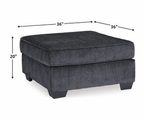 Signature Design by Ashley Altari Modern Square Oversized Ottoman, Dark Gray