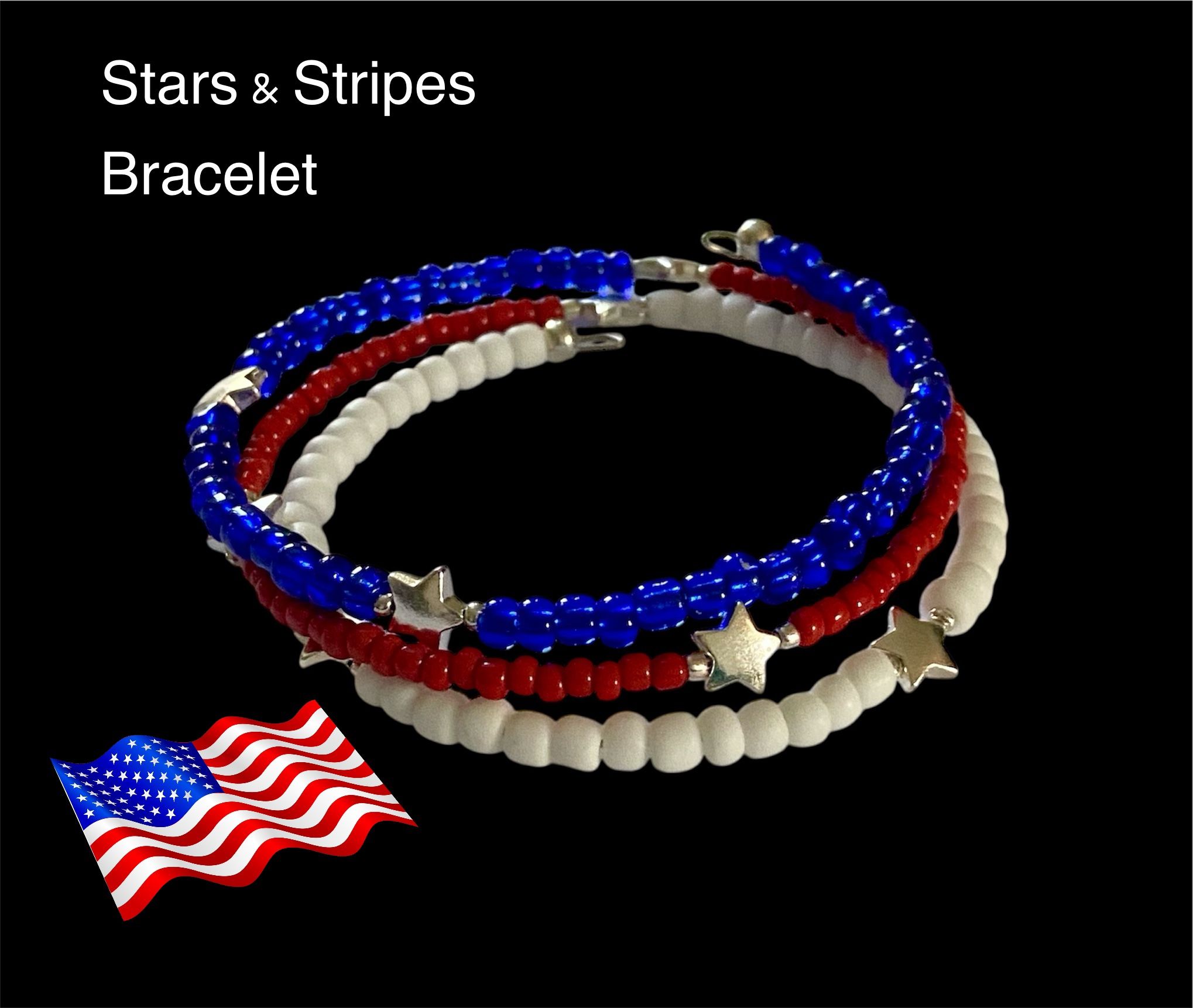Patriotic - Stars & Stripes Wrap Bracelet
