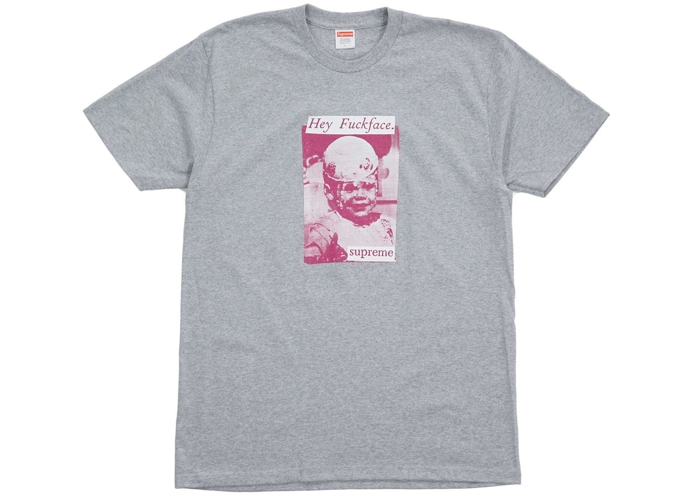 Supreme Hey F$ck Face Tee T-shirt Heather Grey SS18 Size XL Supreme NYC