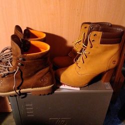 2 Pairs Of Timberland Woman's Tillston 6-inch Boots Out Of Stock Rare Men's New Tim's Boots Size 8.5