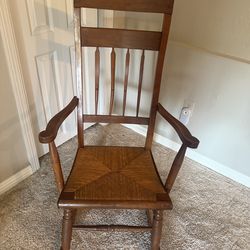 Solid Wood Ladder Back Armchair with Rush Seat