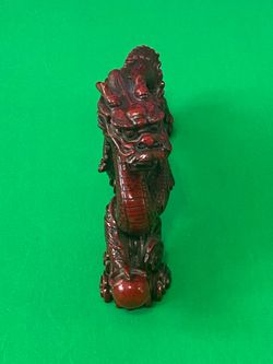 Chinese Red Fire Dragon With Ball Collectible