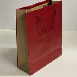 Red / Brown Gift Hand Bag 9.65” x 7.75” x 3” (lot Of 10)