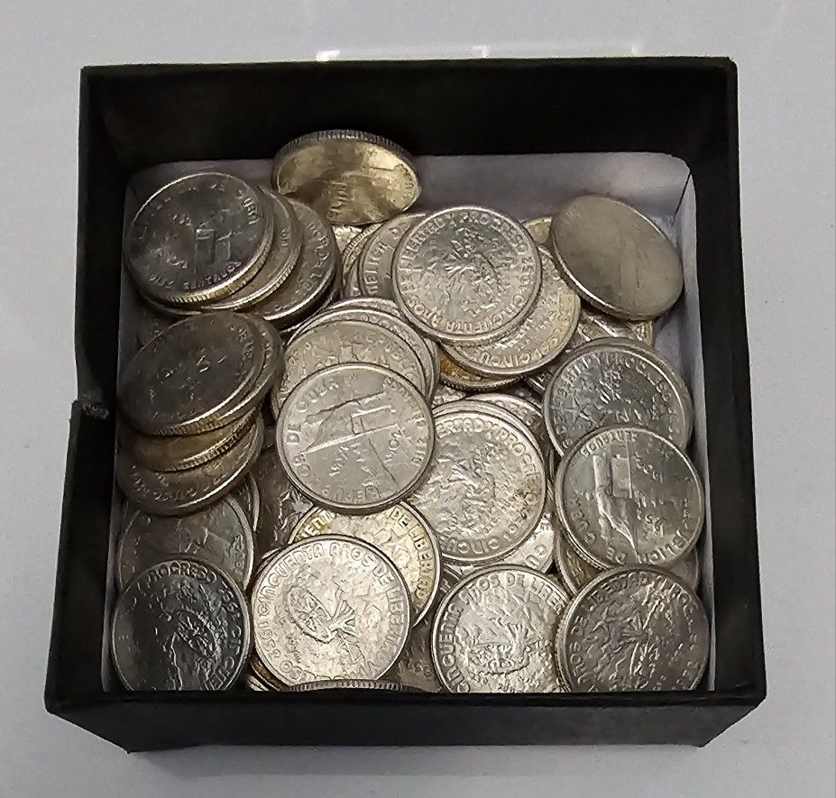 10 Centavos 1952 Cuba Silver ( 90 Coins)