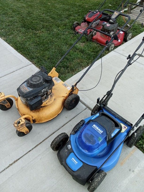 Kobalt Cordless Mower & Cub Cadet Self Propelled Mower