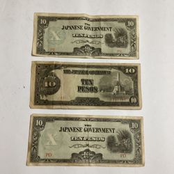 Japan 10 Pesos Banknotes - Antique Bills