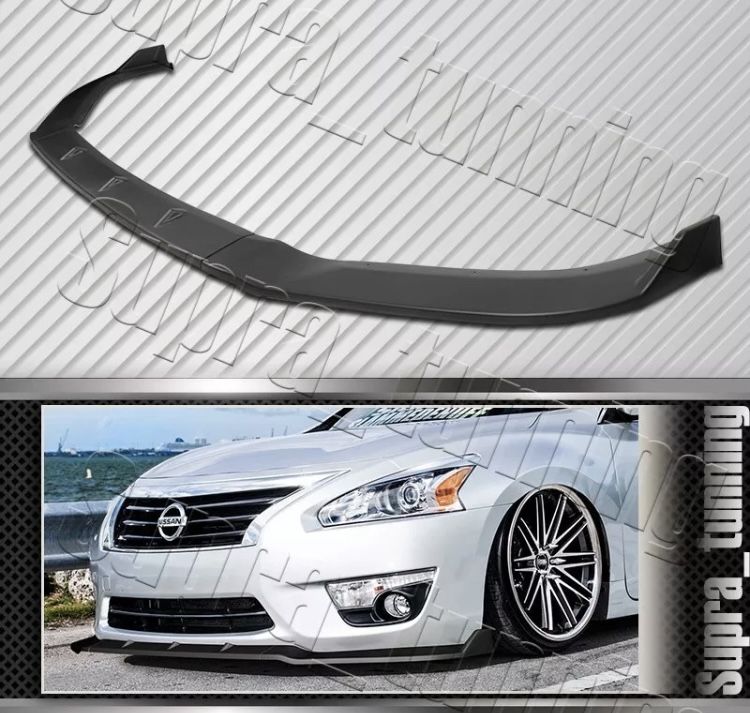 Matt Black Front Bumper Body Kit Spoiler Lip For 2013-2015 Nissan Altima Sedan