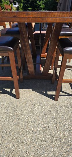 Super tall bar height dining table.