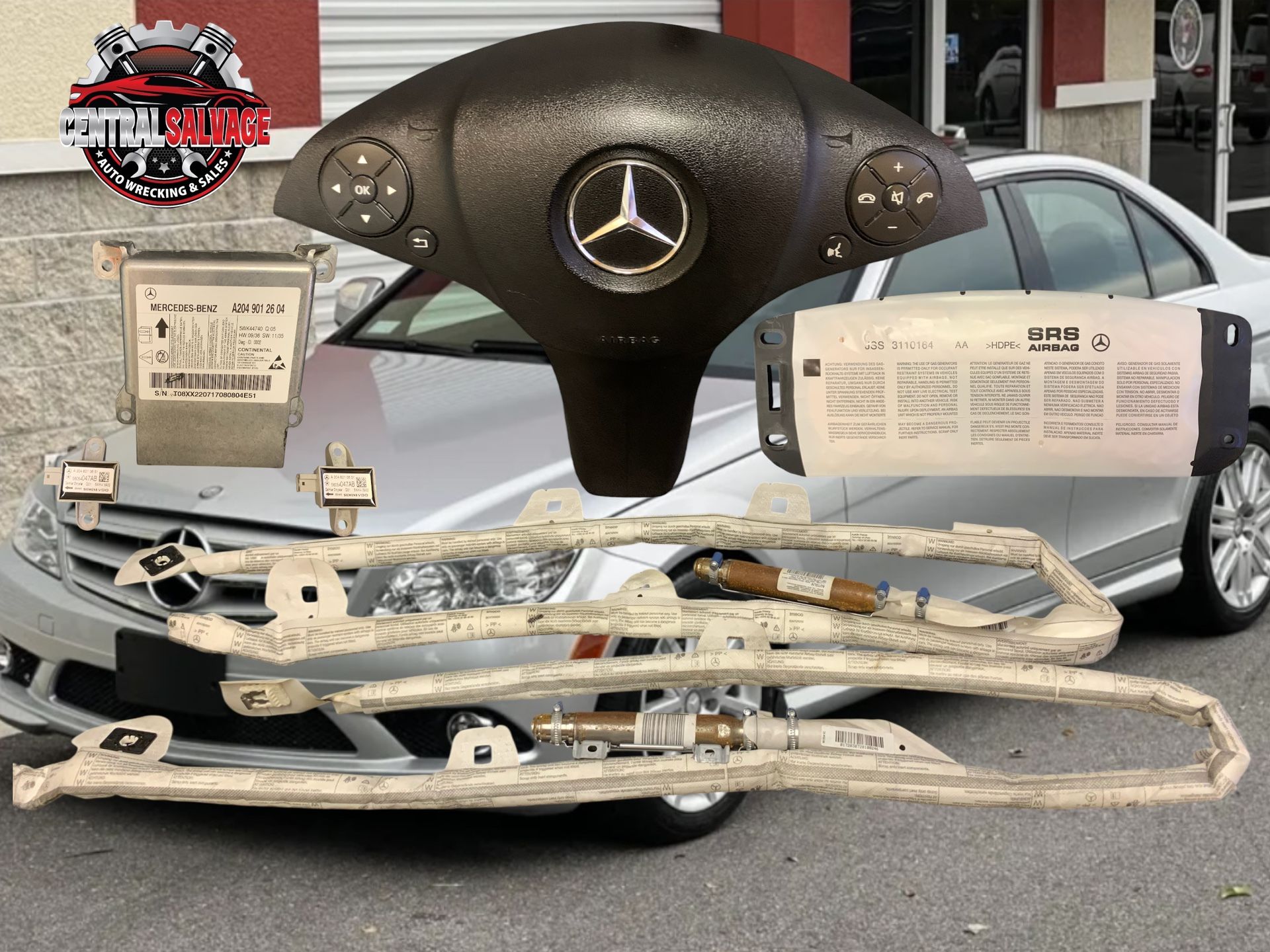 2008 Mercedes Benz C300 Collision Package Complete Bag Assembly W Modules OEM