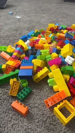 Orange and Yellow Plastic Building Blocks