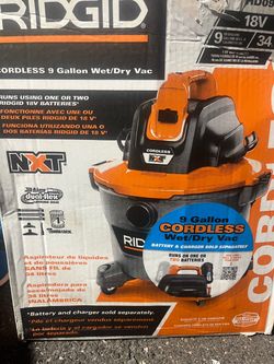 Rigid 9 gallon cordless wet vac