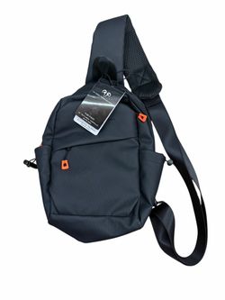 Jack Abrahams Indio 13" Textured Tarpaulin Sling Bag Black New With Tags
