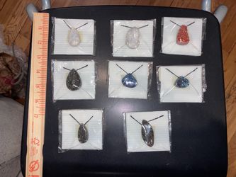 Lot of 8 Druzy Stone Pendants Mixed Colors