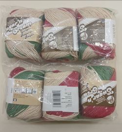 New Lily Sugar 'n Cream Cotton Yarn 6-Packs