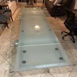 Glass Dining Table With Set Of 6 Chairs