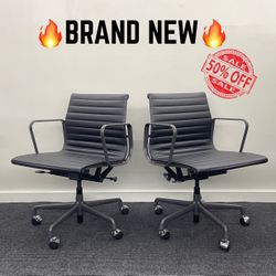🔥100% AUTHENTIC🔥BRAND NEW HERMAN MILLER EAMES ALUMINUM GROUP MANAGEMENT CHAIR! PNEUMATIC LIFT! MANY AVAILABLE! 🔥BLACK LEATHER🔥