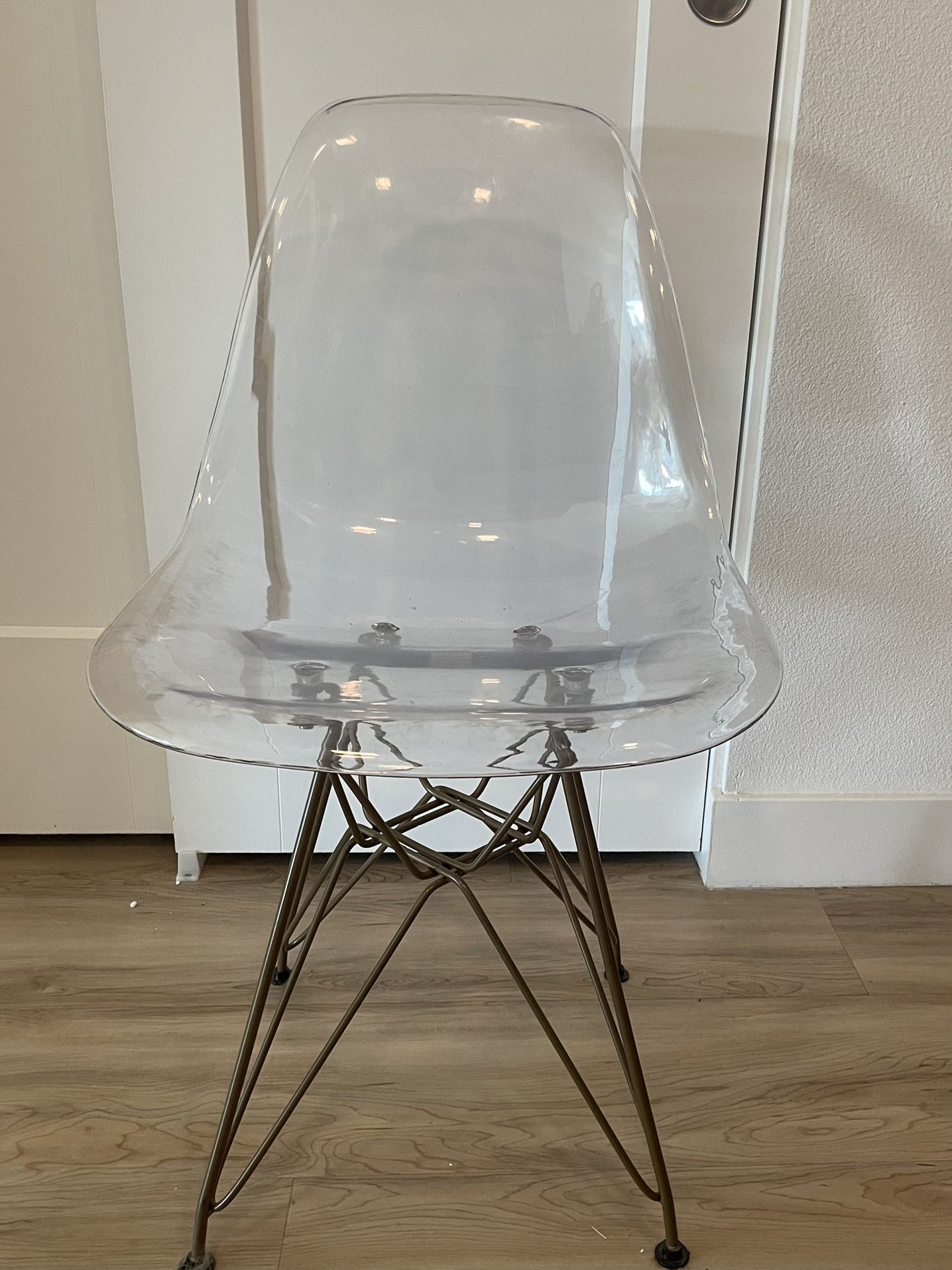 Modern Clear Acrylic Chair with Gold Base