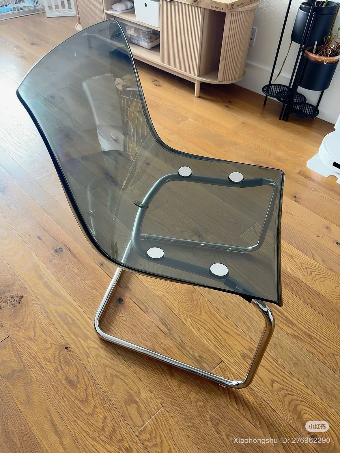3 Clear Grey Tobias Acrylic Ikea Chairs