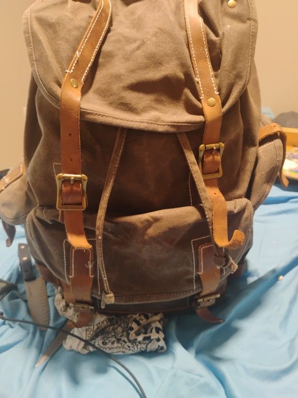 Brass Tacks Leather Backpack