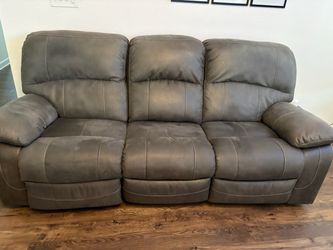 Recliner couch set leather