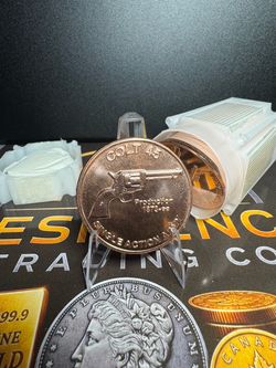 20 Oz .999 Copper Rounds – Colt 45 – Full Tube of 20
