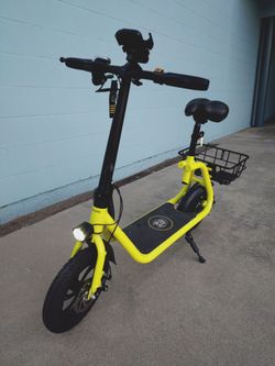 350w Foldable Neon Green Electric E Scooter E Bike Basket Home Office School Dorm X