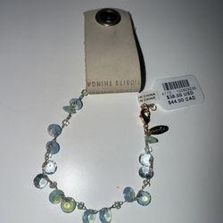 Anthropologie Serefina  Mixed Crystal Stone Bracelet Sky
