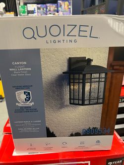 Quoizel Canyon 1-Light 12.75-in H Matte Black Hardwired Outdoor Wall Light