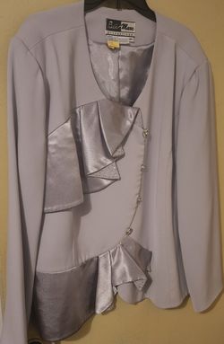 Silver And Gray Blazer Plus Size