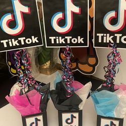 Tik Tok Center Pieces $10 Each