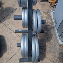 255lbs plates + weight tree