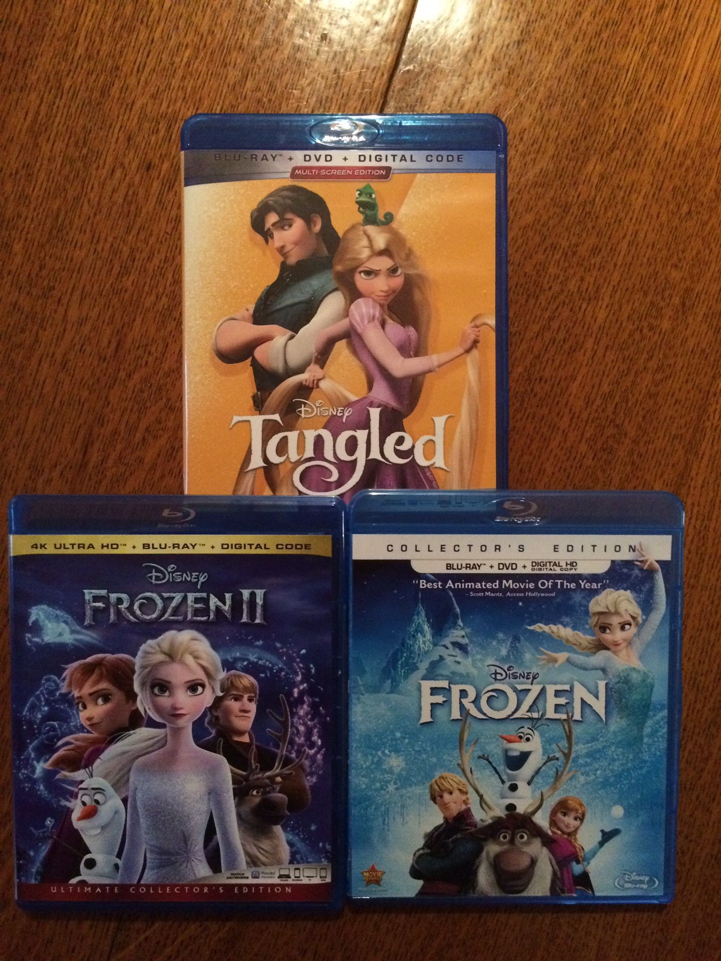 Frozen 1-2 and Tangled Blu-ray, Disney Marvel DC Harry Potter the Star Wars movies 3D Bluray and dvd collectors