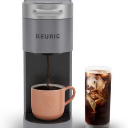 Keurig K-Slim + ICED Single Serve Coffee Maker, Hot and Cold Coffee Capabilities, Brews 8 to 12oz Cups, 46oz Removable Reservoir, Gray