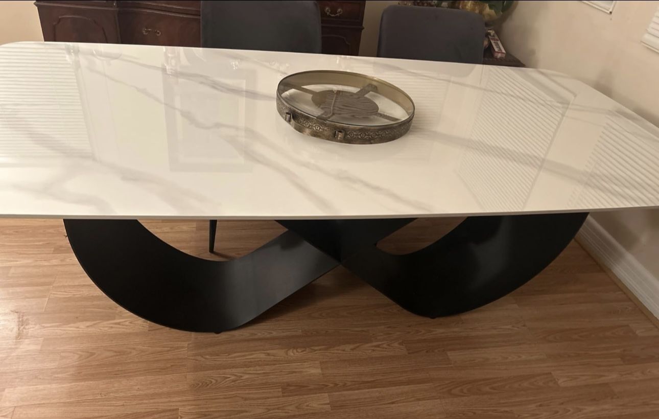 79" Modern Rectangle Sintered Stone Dining Table