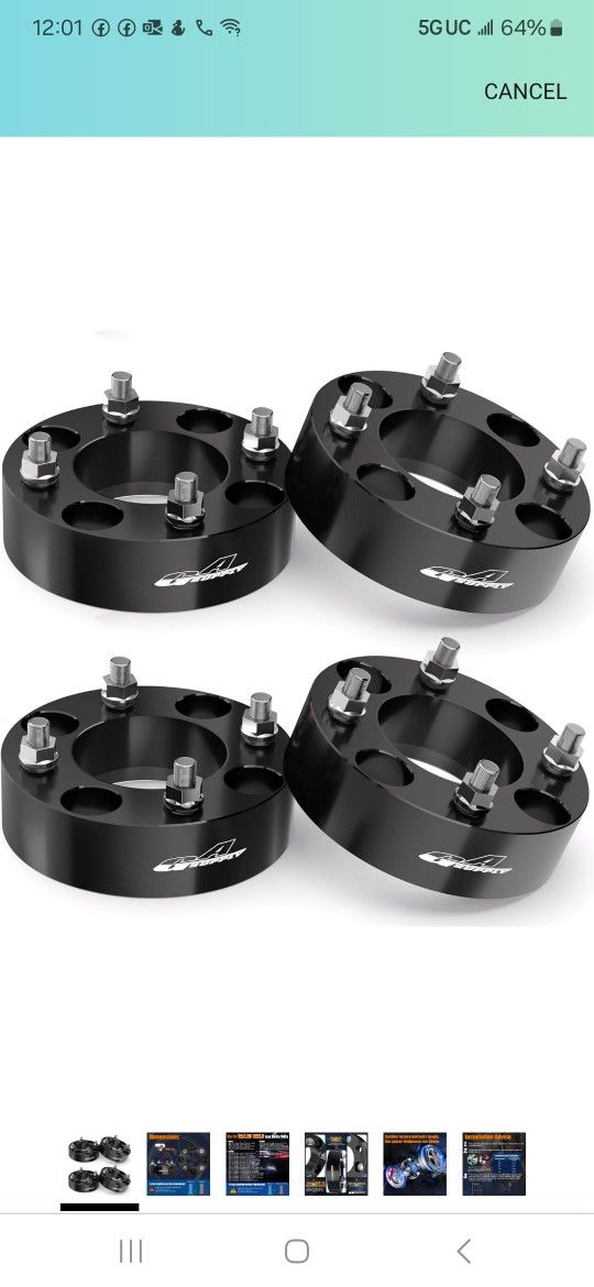 GAsupply ATV 4x110 Wheel Spacers, 1.5" 38mm Wheel Spacer Adapters 74mm Hub Bore with 10×1.25 Studs, Compatible with Honda, Suzuki, Bombardier, 4 Pack