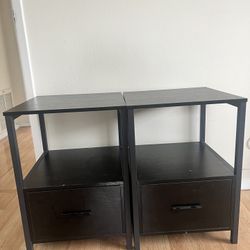 Black VECELO Nightstand Set of 2 with Drawer