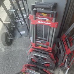 Milwaukee 150 lbs. Convertible Fold-Up Steel Hand Truck with One 60 in. Bungee Cord