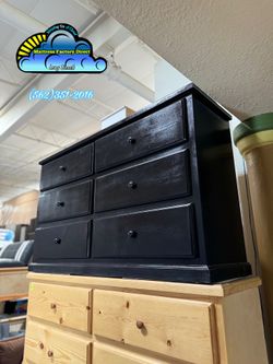 Black six drawer dresser pinewood Comoda de Pino