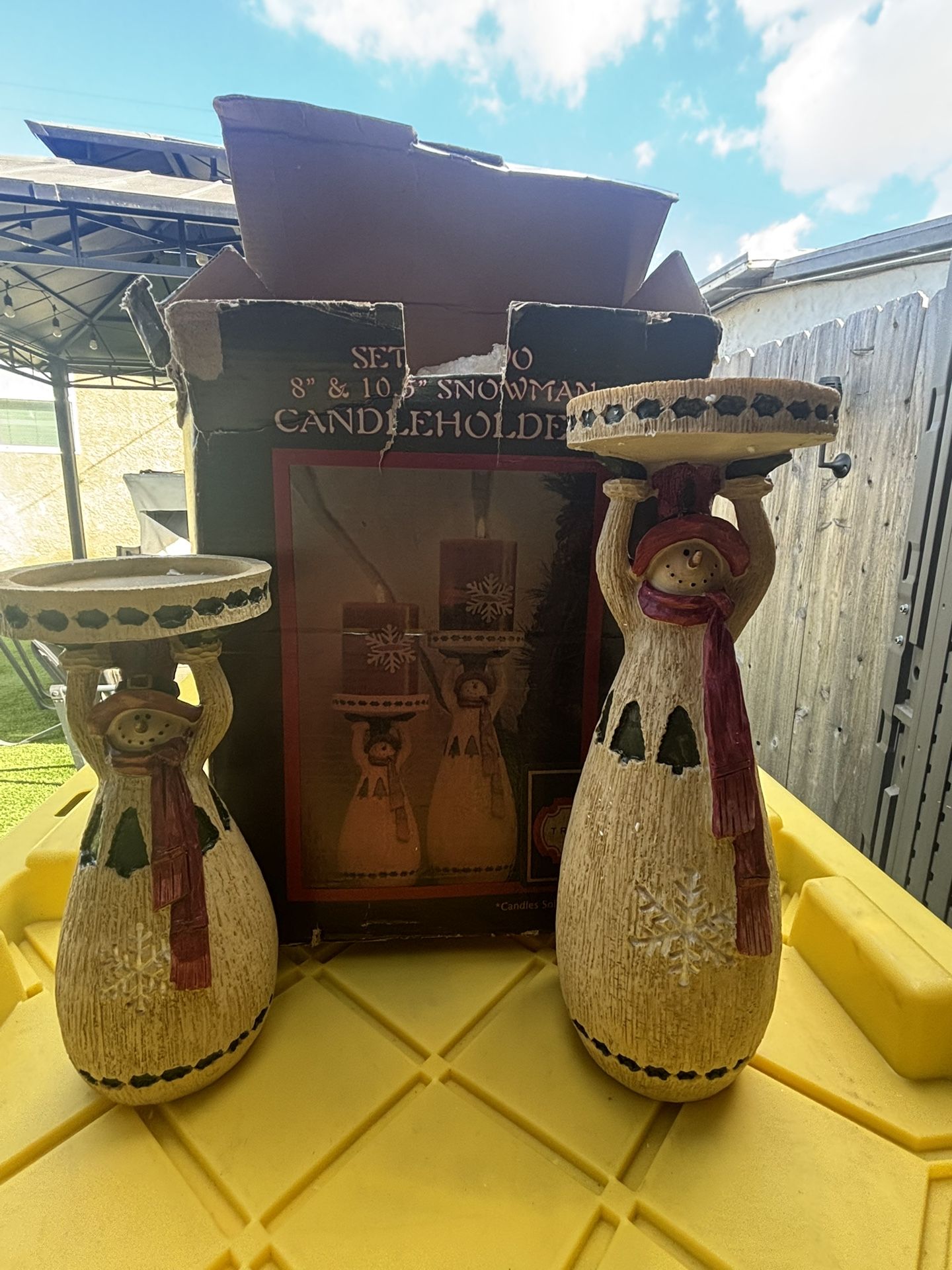 Snowman candle holders
