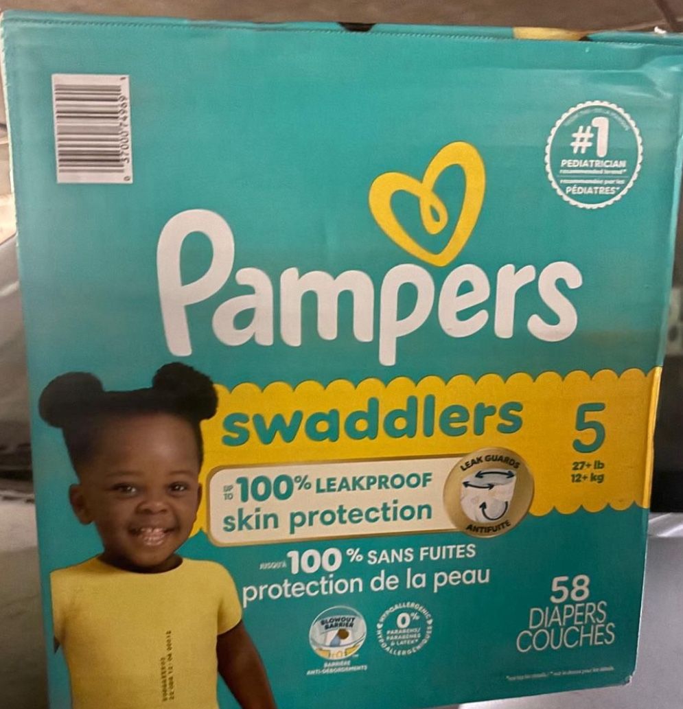 PAMPERS SWADDLERS SIZE 5