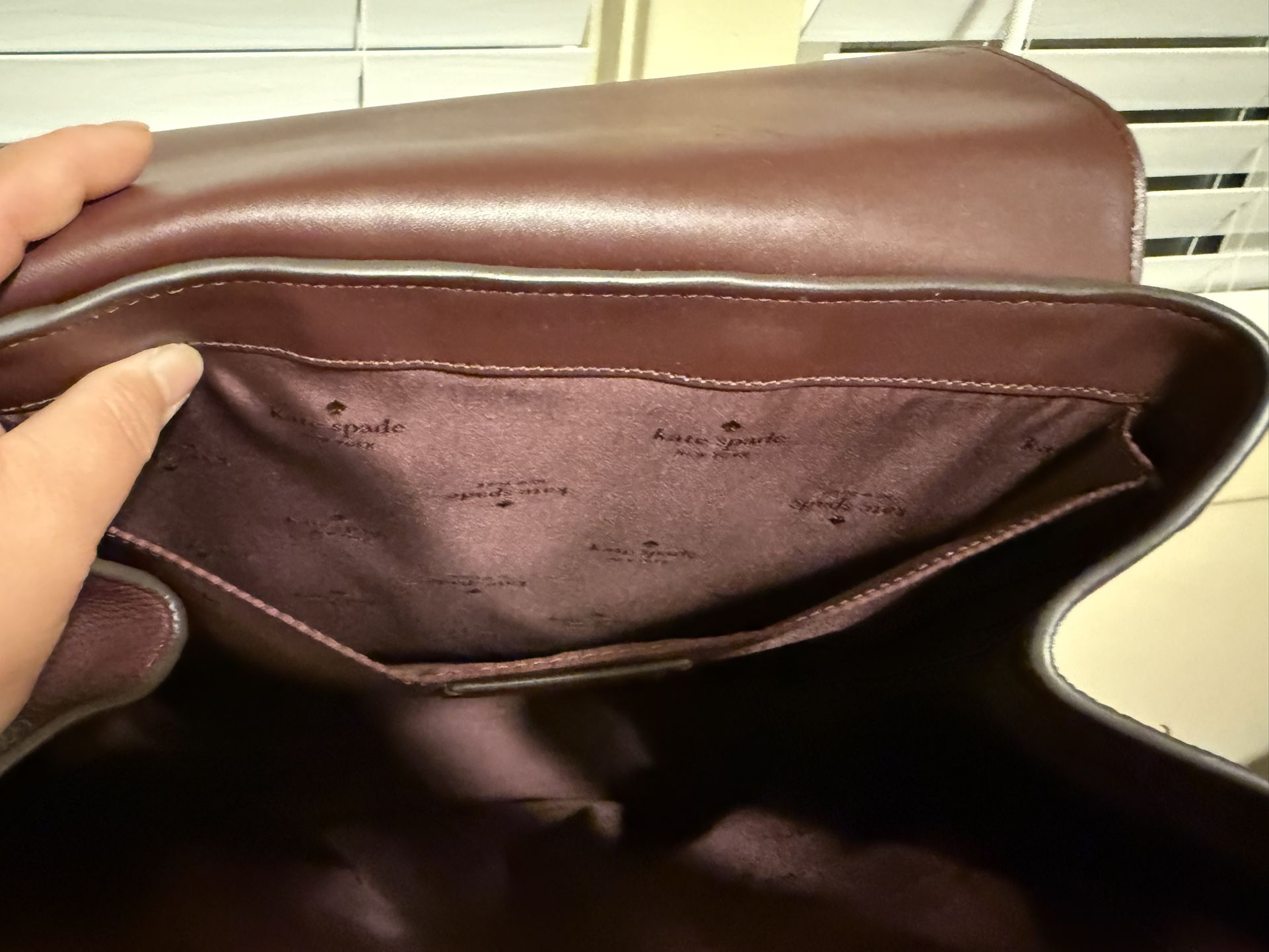 Kate Spade New York Lena Brown Leather Zipper Closure Top Handle Backpack - NWT KATE SPADE Pre-Loved Gentle Wear Lena Leather Backpack  main image 3